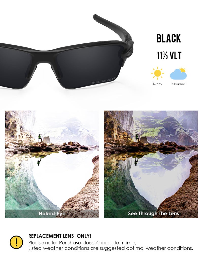 BLAZERBUCK Polarized Replacement Lenses for Oakley Flak 2.0 XL OO9188- Black - Image 3