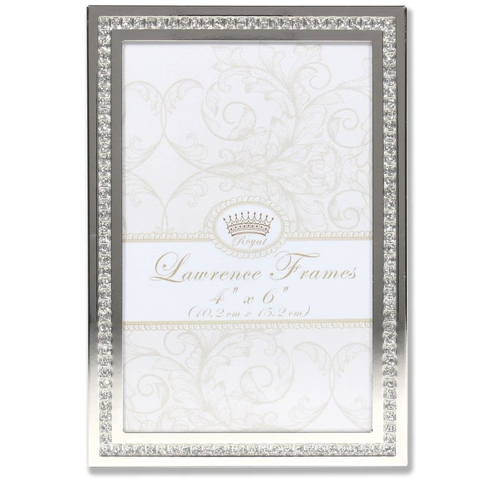 LAWRENCE ROYAL DESIGNS 4X6 DAZZLE SILVER AND GLITTER PICTURE FRAME
