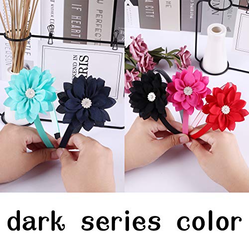 WANYU 10 Pcs Flower Bow Headbands For Girls,Toddler Headbands Chiffon Floral Kids Hair Bands Sparkle Cute 3.5 inch Bow Headpiece-Diademas Para Niñas1 - Image 3