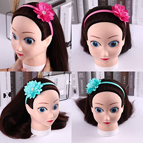 WANYU 10 Pcs Flower Bow Headbands For Girls,Toddler Headbands Chiffon Floral Kids Hair Bands Sparkle Cute 3.5 inch Bow Headpiece-Diademas Para Niñas1 - Image 2