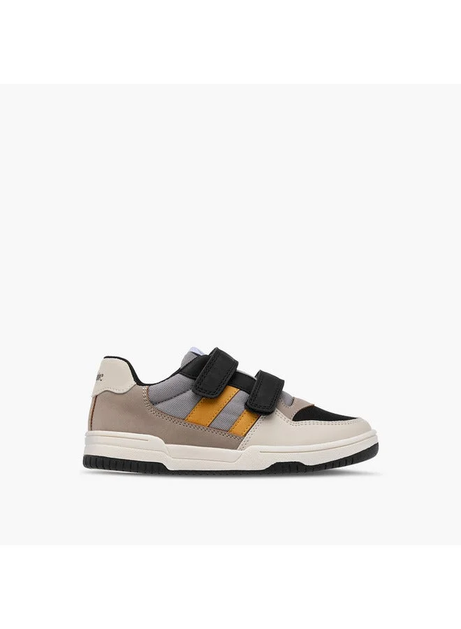Boys Panelled Sneakers with Hook and Loop Closure