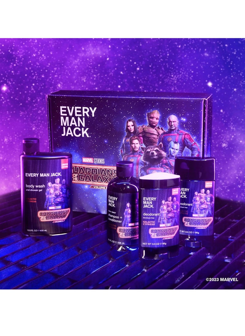 Every Man Jack - Every Man Jack Guardians of the Galaxy Body Set - Perfect for Every Guy & Marvel-Lover - Bath & Body Marvel Gift Set - Clean Ingredients & Incredible Scents - Body Wash, Shampoo & Deodorant - 2 Pack - Image 1