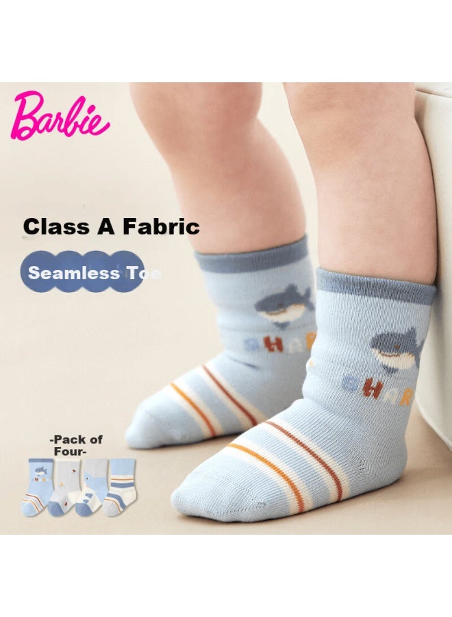 Barbie Baby Socks Boys Cotton Mid-calf Socks 0-6 Months Newborn Seamless Long Socks Spring Autumn Winter - Image 1