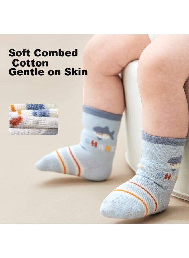 Barbie Baby Socks Boys Cotton Mid-calf Socks 0-6 Months Newborn Seamless Long Socks Spring Autumn Winter - Image 3