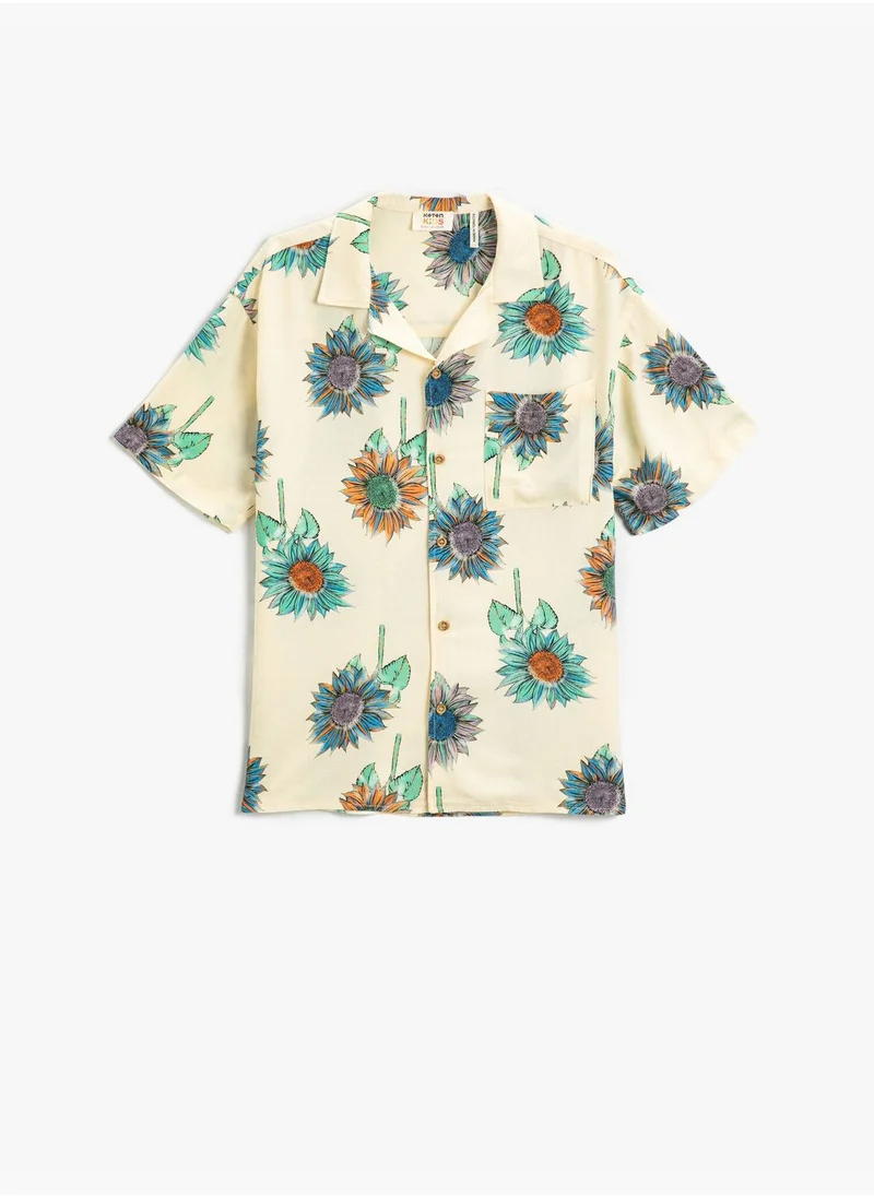 KOTON Patterned Shirt Short Sleeve