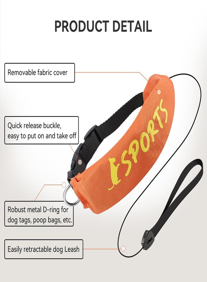 NAMSAN Retractable Dog Leash Collar for Small to Medium Dogs, Dog Collar with Retractable Leash Built-in, All-in-One, Adjustable, Orange - Image 5