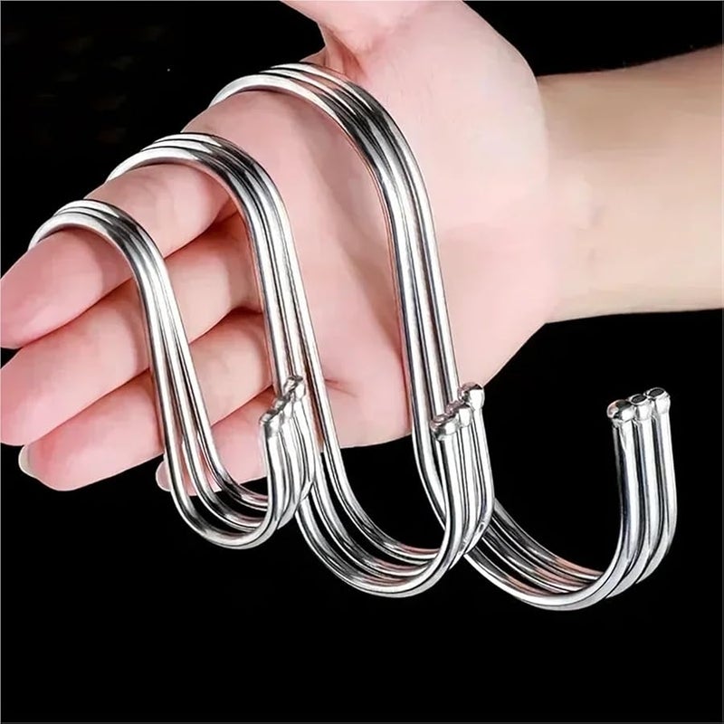 خطافات S من الفولاذ المقاوم للصدأ 20 قطعة لتعليق الحقائب والملابس والمناشف وتخزين المطبخ - Image 5