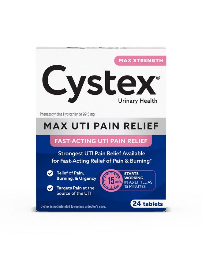 Cystex UTI Pain Relief for Women and Men, Phenazopyridine HCl 99.5mg Tablets, Maximum Strength, Fast Acting Remedy for Burning and Bladder Discomfort, HSA/FSA Eligible & Approved, 24 Tablets - Image 1