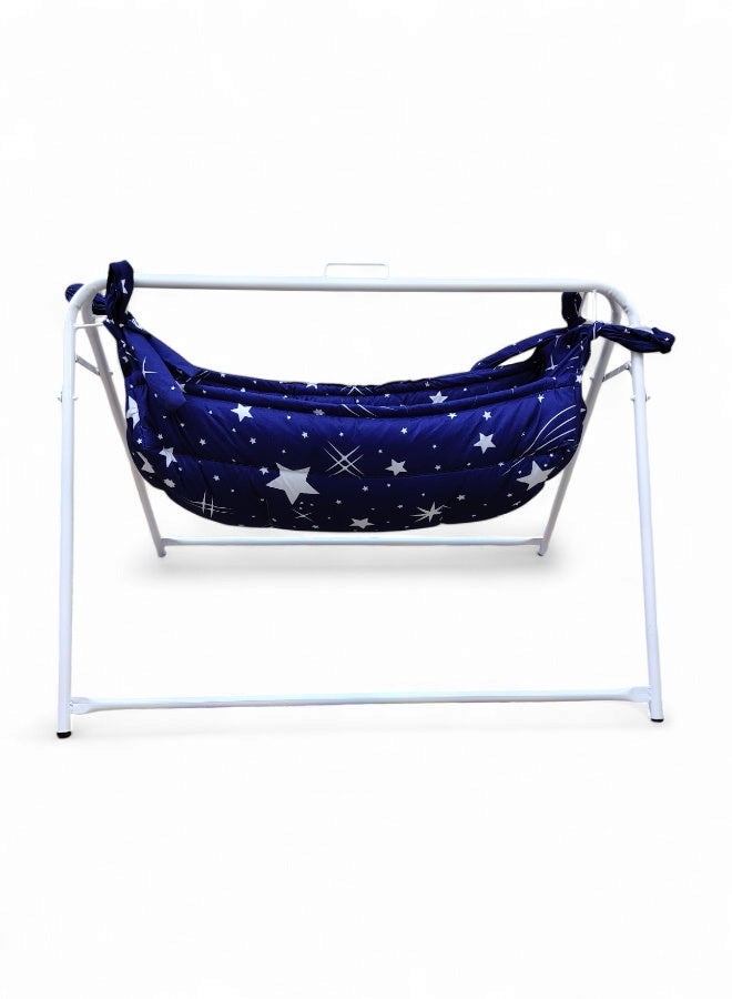 RIVAL Portable Baby Cradle with Durable Metal Frame - Soothing Manual Swing Bed for Infants & Newborns - Lightweight & Easy to Assemble - Image 3