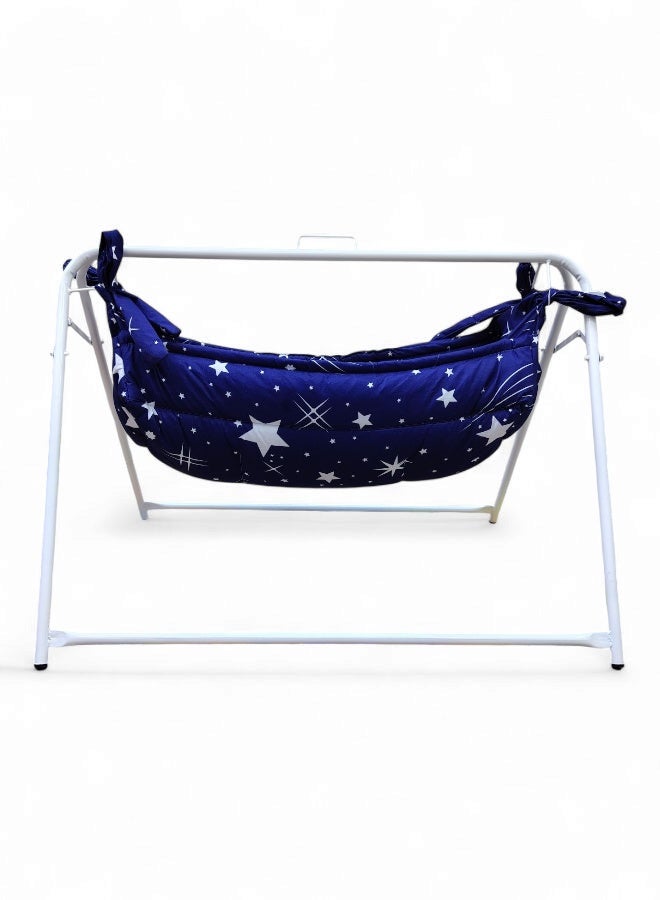 RIVAL Portable Baby Cradle with Durable Metal Frame - Soothing Manual Swing Bed for Infants & Newborns - Lightweight & Easy to Assemble - Image 1