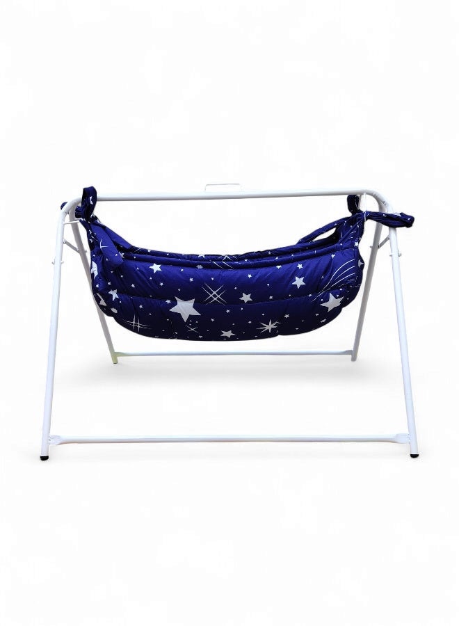 RIVAL Portable Baby Cradle with Durable Metal Frame - Soothing Manual Swing Bed for Infants & Newborns - Lightweight & Easy to Assemble - Image 5