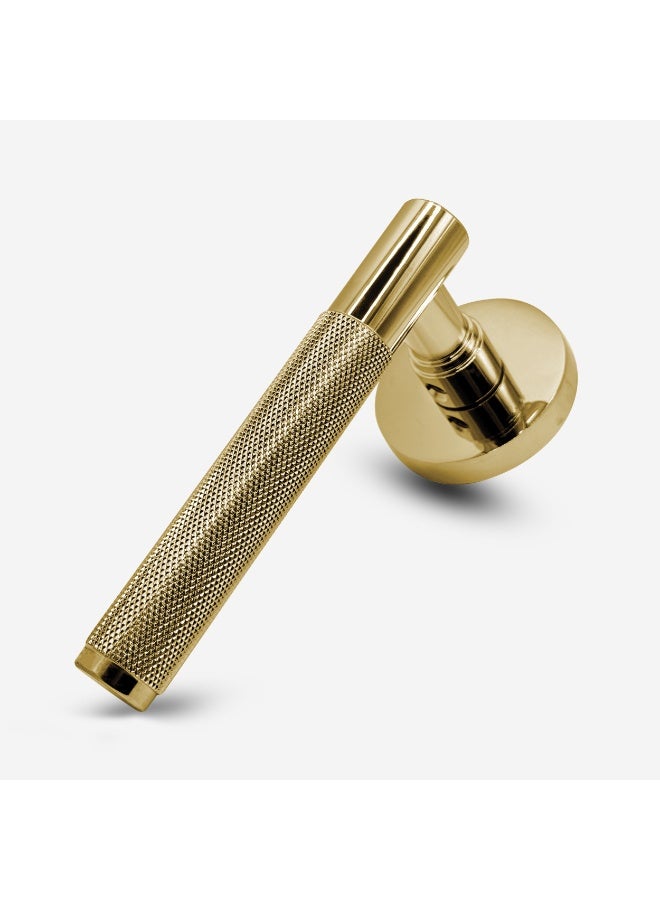 CINCINNO Levitas/A Premium Anti-Rust Aluminum Door Handle Pair , Salt Spray Tested, 2-Year Color & 5-Year Mechanical Warranty (Gold Plated) - Image 2