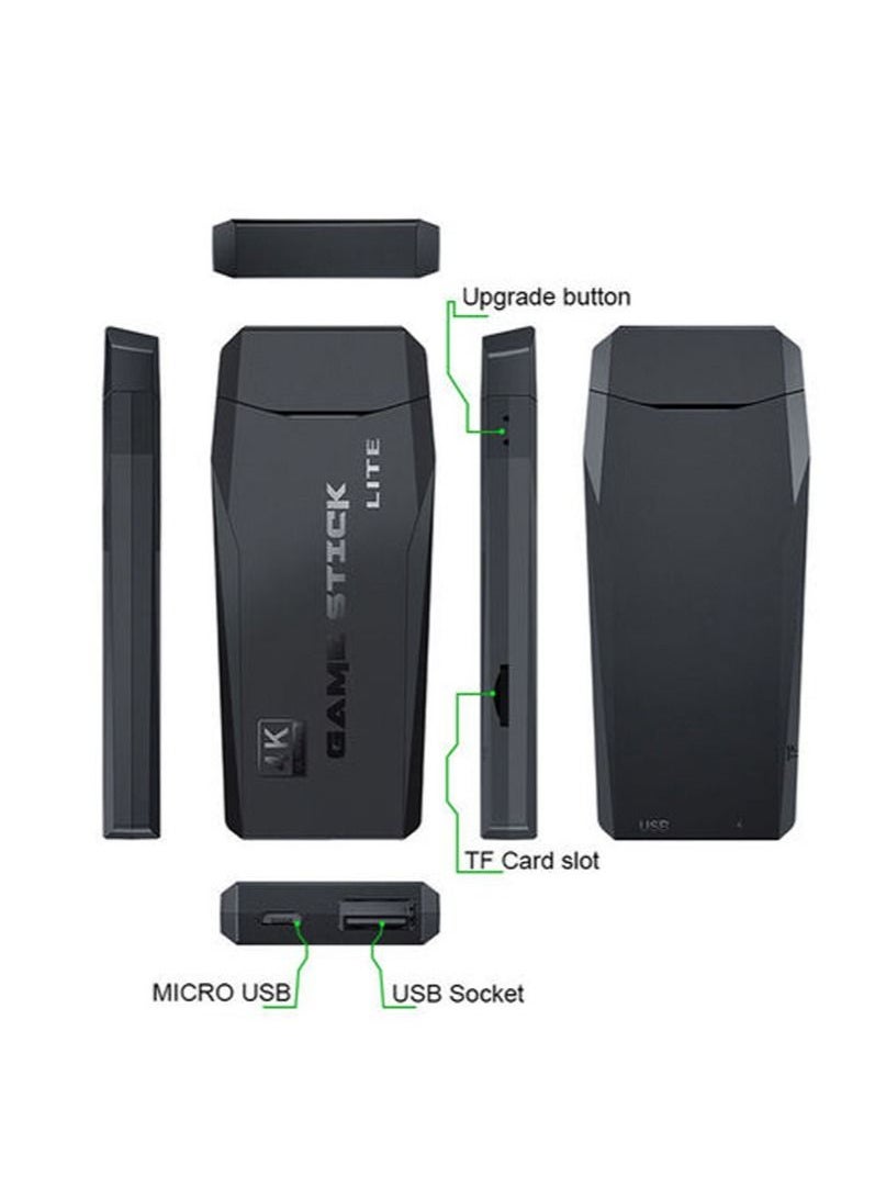 MOCOM - 2.4G Wireless Controller Gamepad Console Stick Plug and Play Video Game Stick with 10000+ Games 9 Classic Emulators 4K High Definition HDMI Output for TV with Dual 2.4G Wireless Controllers - 64GB - Image 1
