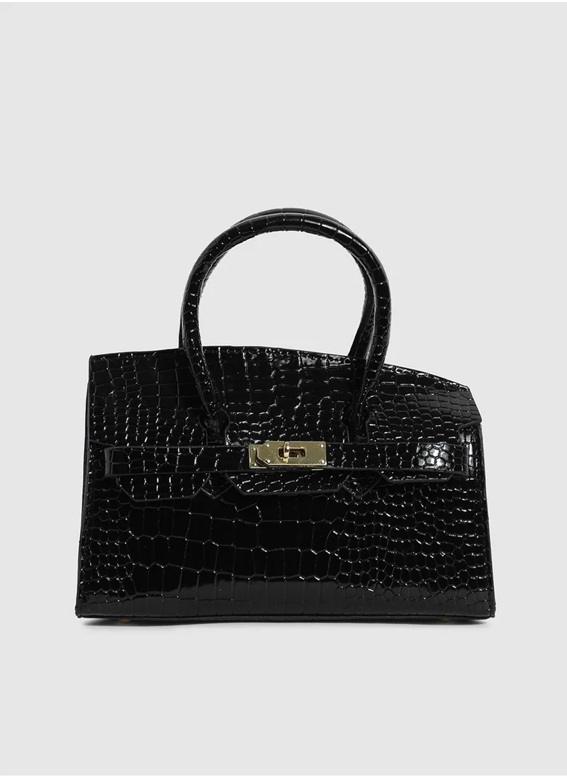 Haute Sauce Twist Buckle Handbag - Black