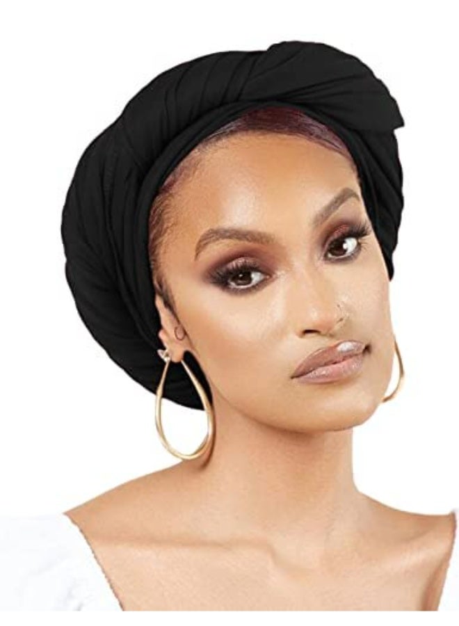 Generic Head Wraps for Black Women Stretch Headwraps Large Hair Wraps Hijab Scarves for Muslim Head Scarf Turban  - Image 5