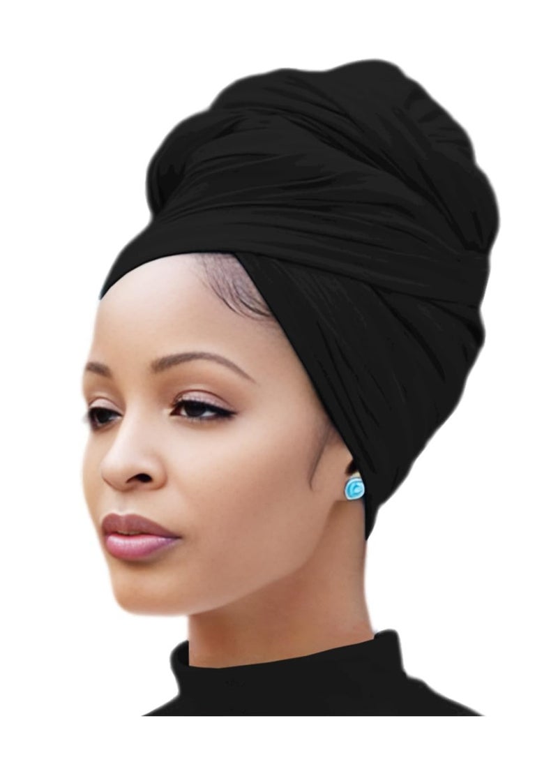 Generic Head Wraps for Black Women Stretch Headwraps Large Hair Wraps Hijab Scarves for Muslim Head Scarf Turban  - Image 1
