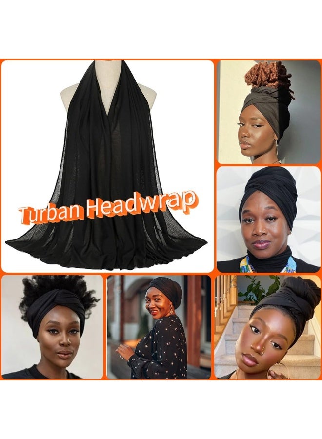 Generic Head Wraps for Black Women Stretch Headwraps Large Hair Wraps Hijab Scarves for Muslim Head Scarf Turban  - Image 2