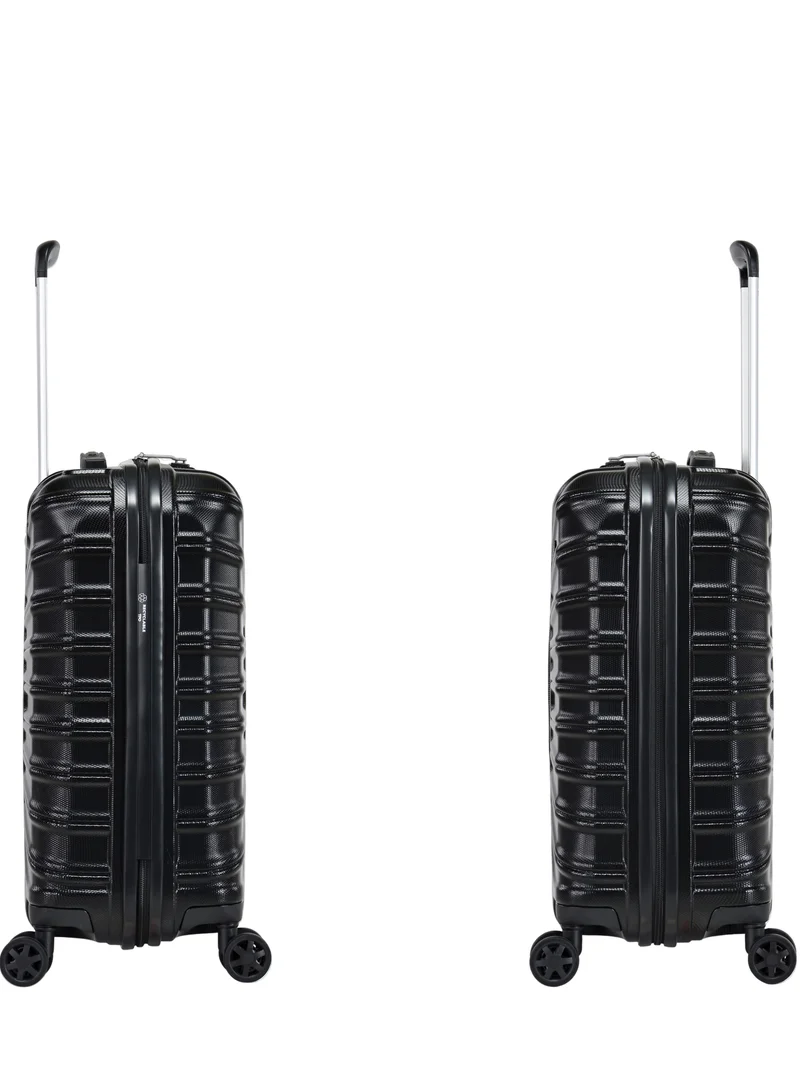 eminent Hard Case Travel Bag Cabin Luggage Trolley TPO Lightweight Suitcase 4 Quiet Double Spinner Wheels with TSA Lock KK30 Black
