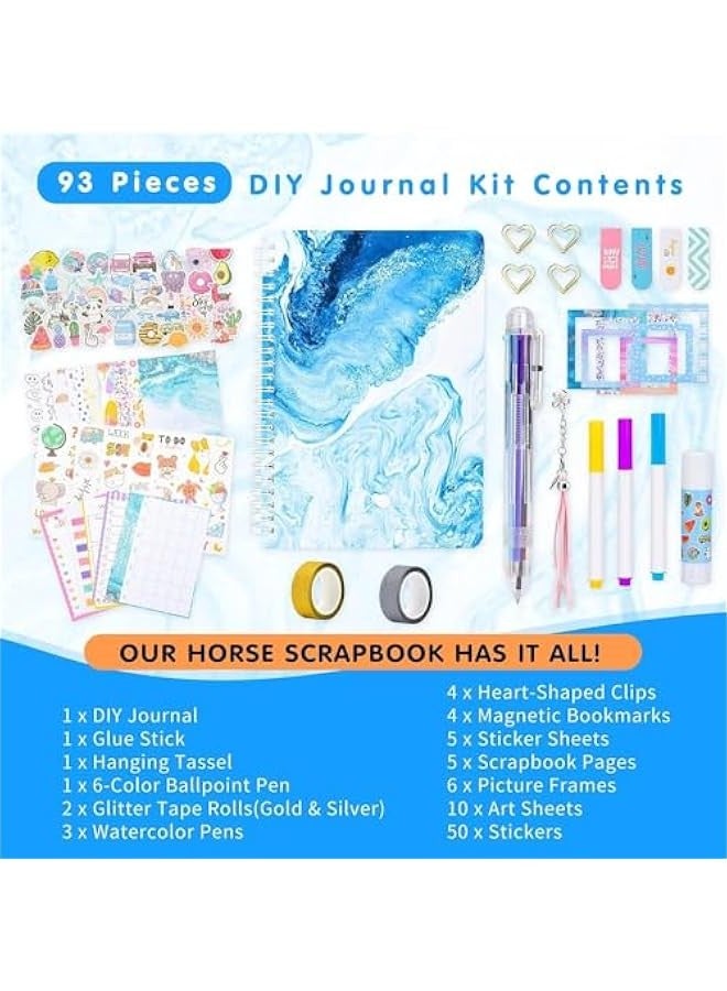 TRASSLE DIY Journal Kit, 93pcs Journal Set for Teenage Girls and Scrapbook & Diary Supplies Set, Journaling Art Crafts Kit Teen Girl Birthday Gifts Ideas for 8-14 Years and Up - Image 4