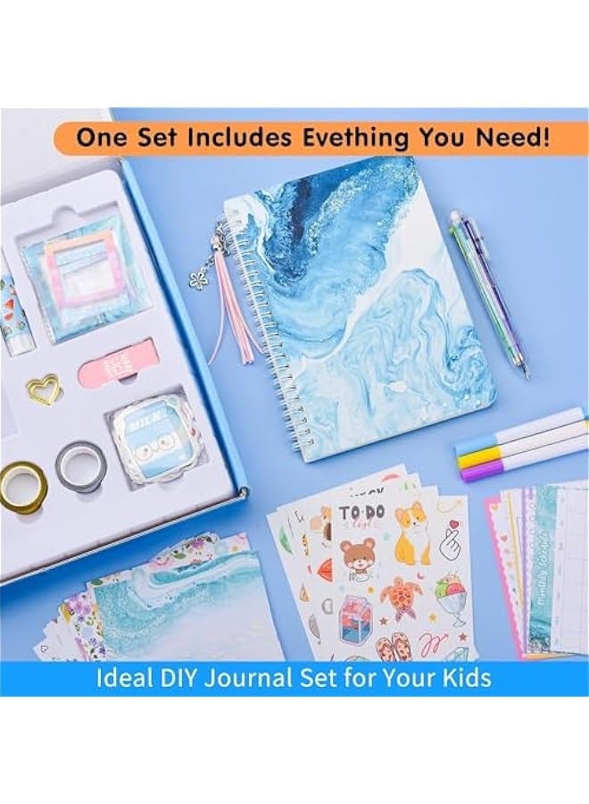TRASSLE DIY Journal Kit, 93pcs Journal Set for Teenage Girls and Scrapbook & Diary Supplies Set, Journaling Art Crafts Kit Teen Girl Birthday Gifts Ideas for 8-14 Years and Up - Image 5