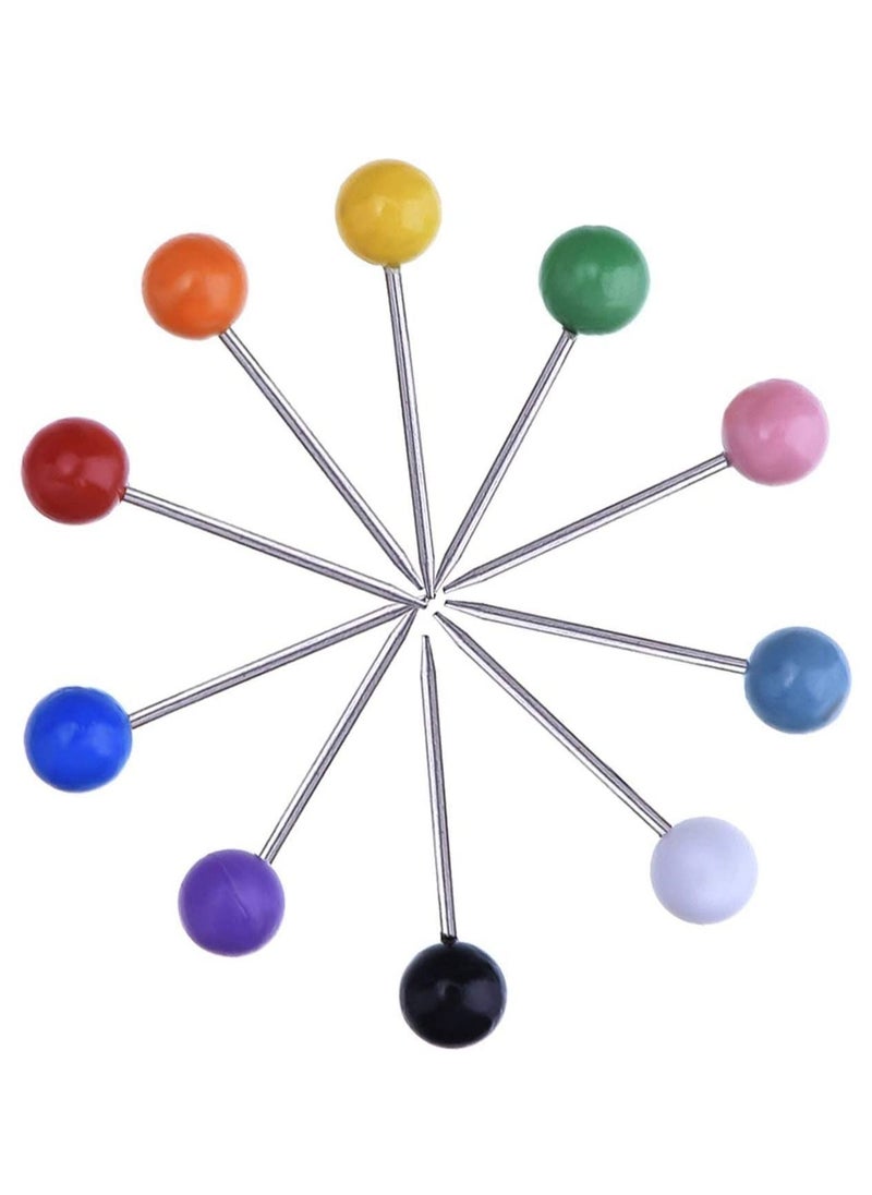 Excefore - 500 Pieces 4mm Multi Color Map Push Pins Map Tacks with Plastic Round Heads and Steel Needle in reconfigurable Container for Bulletin Board Fabric Marking - Image 1