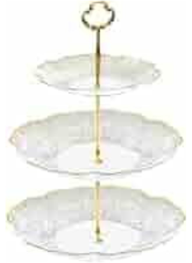 Generic 3-tier serving tray, elegant, healthy design, and luxurious gold stand. A piece of art that decorates your occasions and adds a touch of luxury to every presentation. C  - Image 1