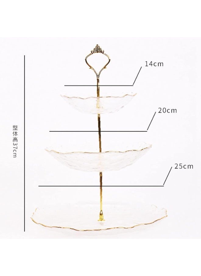 Generic 3-tier serving tray, elegant, healthy design, and luxurious gold stand. A piece of art that decorates your occasions and adds a touch of luxury to every presentation. C  - Image 2