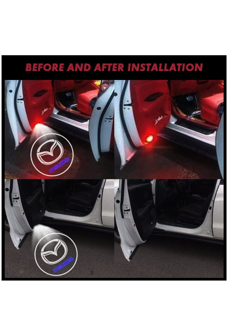 SYOSI 4PCS Logo Door Light Projector Non-Fading for Mazda, Led Welcome Countesy Door Lights Logo Projection Car Decoratio High-Definition for CX-5 CX-7 CX-8 M6 MX5 RX7 RX8 A8 CX9 MX6 R3 M2 M3 M5 - Image 3