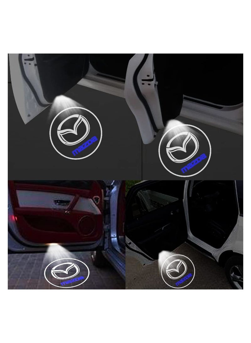 SYOSI 4PCS Logo Door Light Projector Non-Fading for Mazda, Led Welcome Countesy Door Lights Logo Projection Car Decoratio High-Definition for CX-5 CX-7 CX-8 M6 MX5 RX7 RX8 A8 CX9 MX6 R3 M2 M3 M5 - Image 1