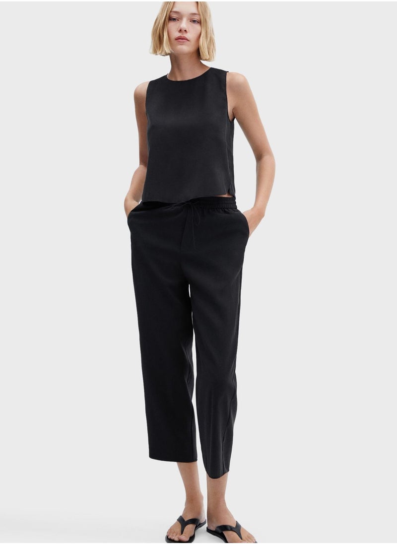 MANGO - Crew Neck Crop Top - Image 1