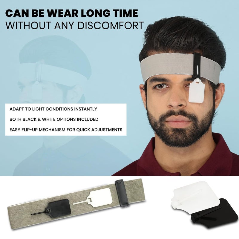 Pardini Shooting Headband Eye Blinder | Adjustable ISSF Standard Design with 2 Flippable Blinds for Archery & Pistol Sports | Enhanced Focus & Eye Protection | Lightweight & Comfortable Fit - Image 5