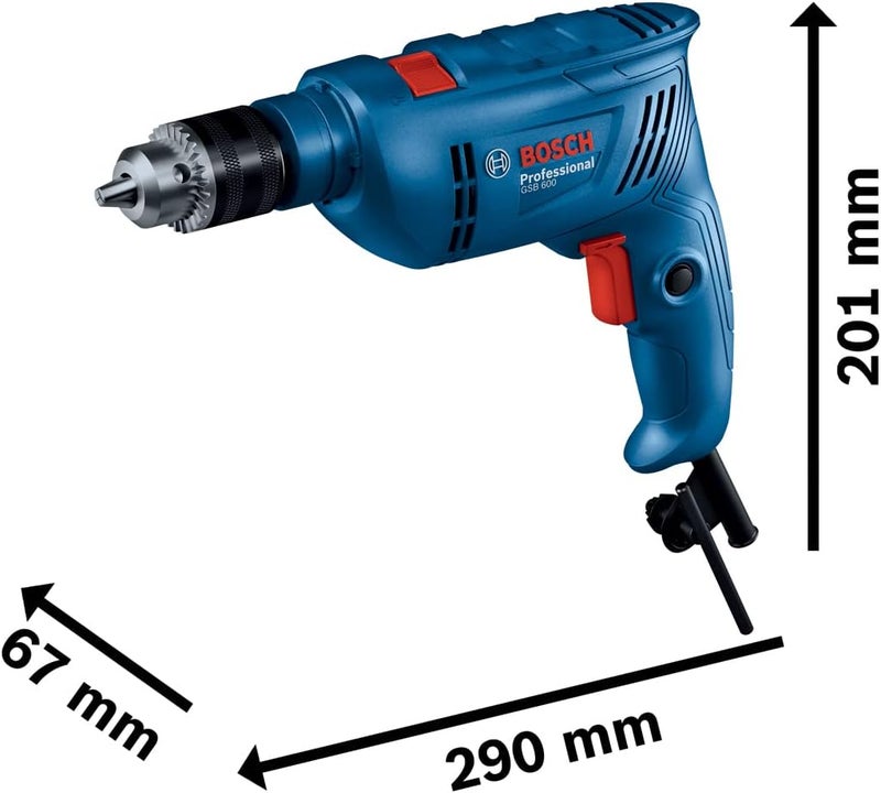 BOSCH Impact Drill 13Mm Gsb 600 With 98 Piece Drill Bit Set Model No: 06011A03Lb - Image 4