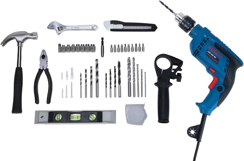 BOSCH Impact Drill 13Mm Gsb 600 With 98 Piece Drill Bit Set Model No: 06011A03Lb - Image 1