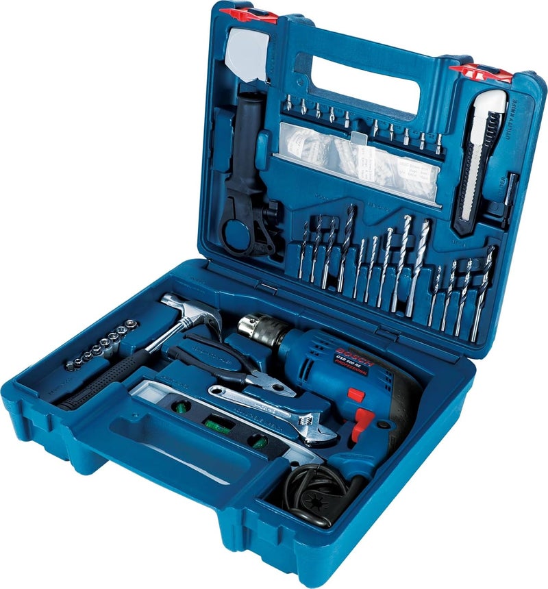 BOSCH Impact Drill 13Mm Gsb 600 With 98 Piece Drill Bit Set Model No: 06011A03Lb - Image 3