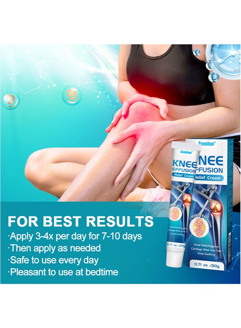 Sumifun 2Pcs Knee Effusion Relief Cream，Pain Relief，Natural Joint Relief Gel for Neck，Waist，Back，Hands，Feet and Legs（20g+20g） - Image 4