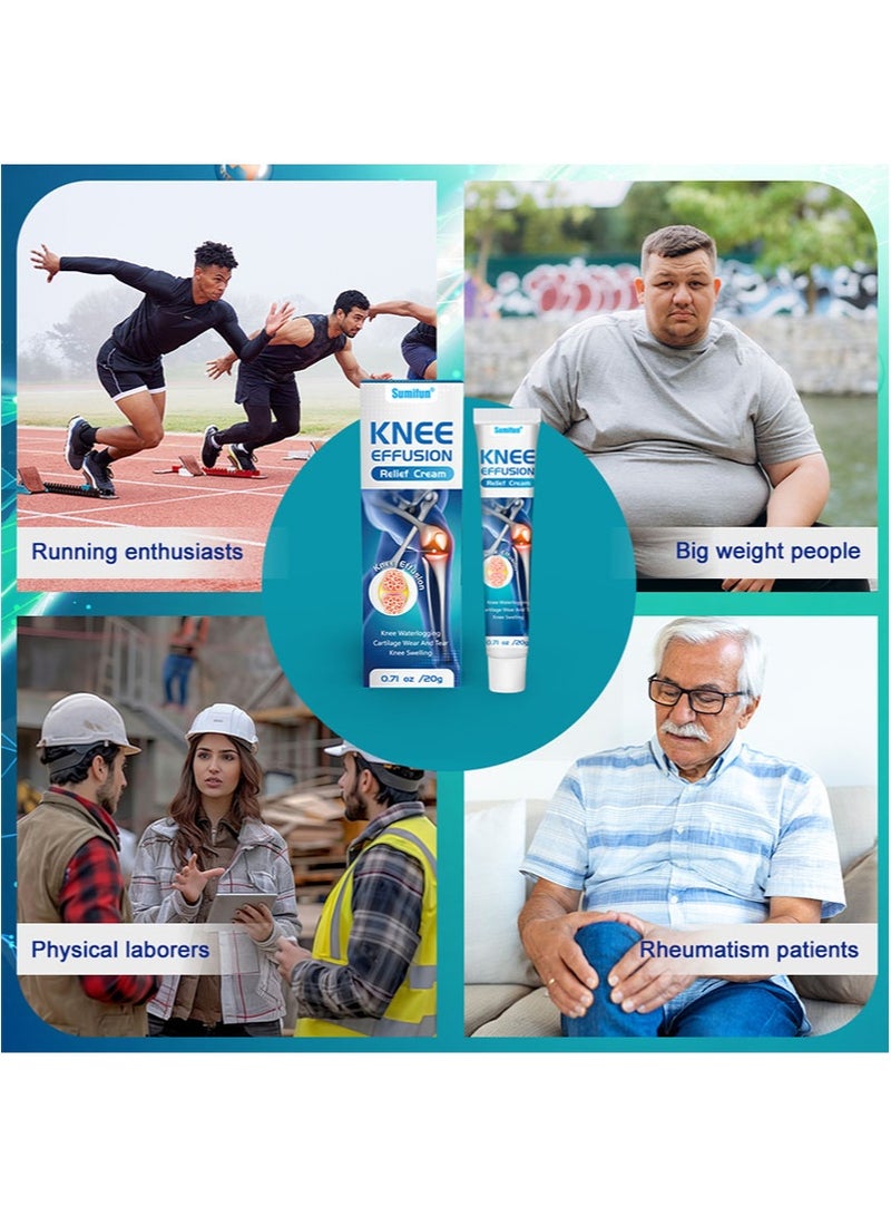 Sumifun 2Pcs Knee Effusion Relief Cream，Pain Relief，Natural Joint Relief Gel for Neck，Waist，Back，Hands，Feet and Legs（20g+20g） - Image 2