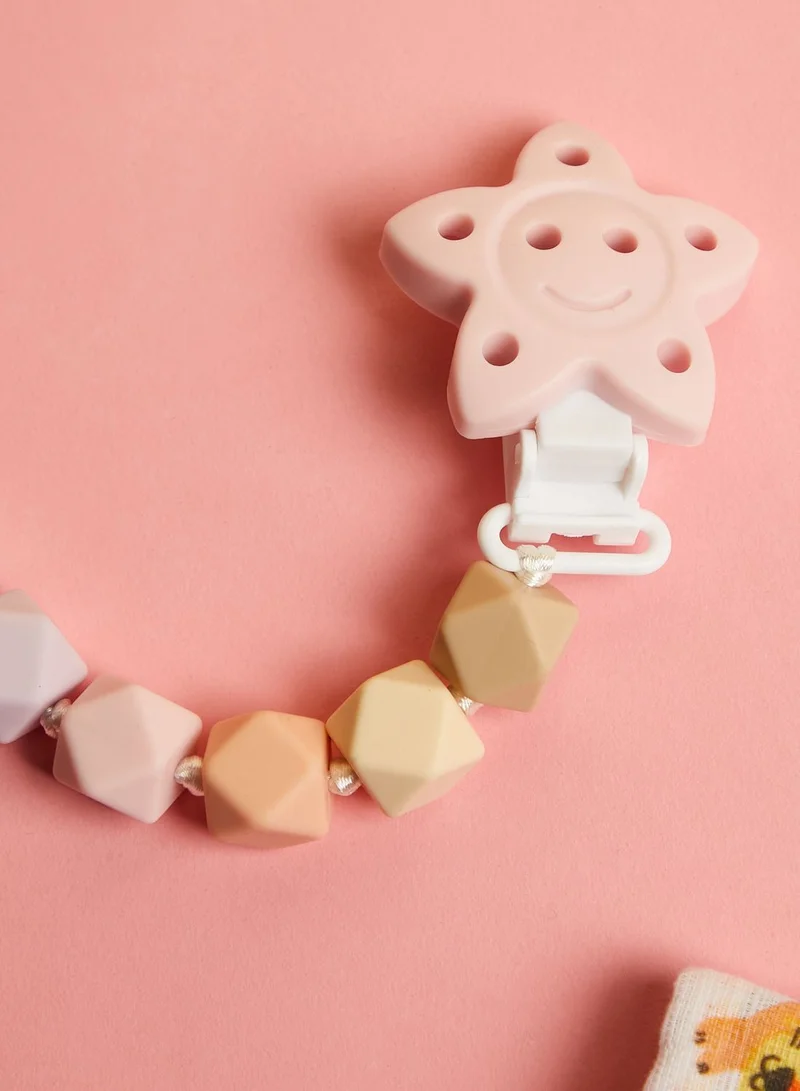 JoJo Maman Bebe Pink Silicone Soother Clip