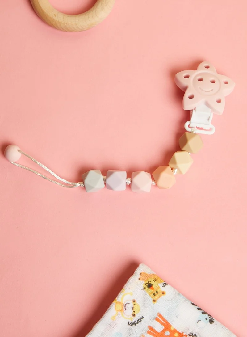 JoJo Maman Bebe Pink Silicone Soother Clip