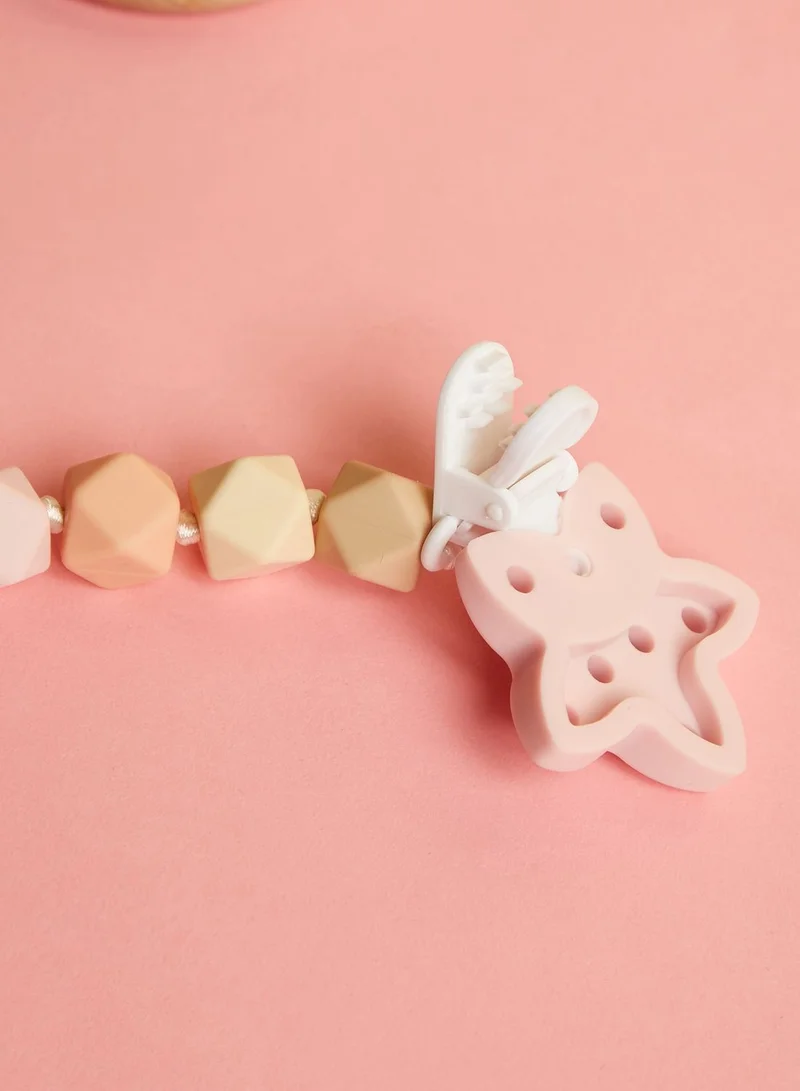 JoJo Maman Bebe Pink Silicone Soother Clip