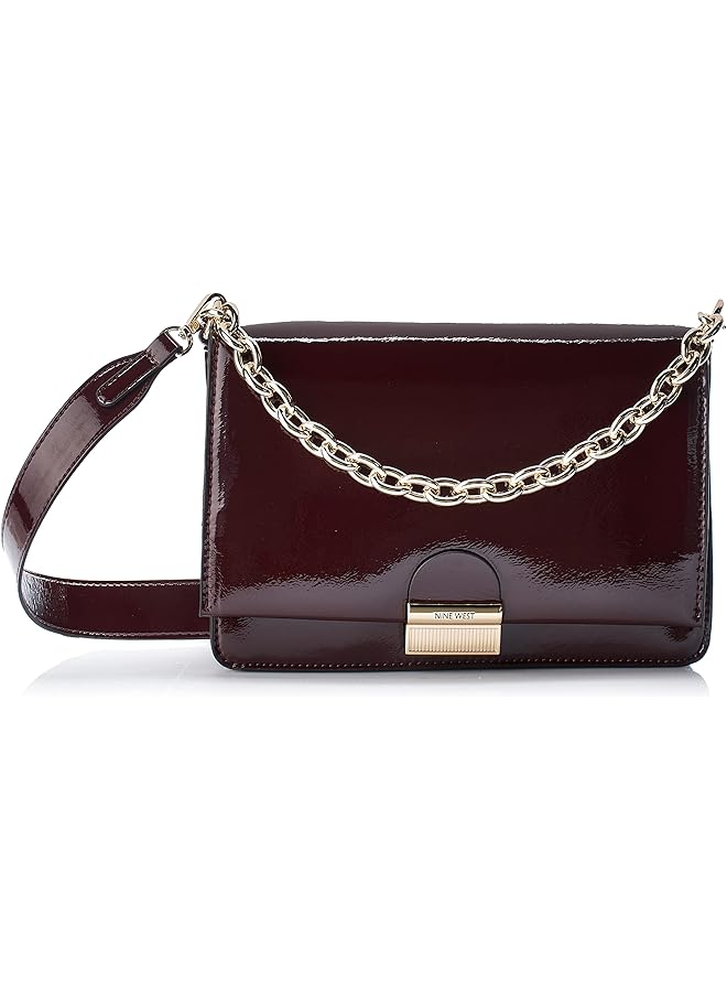 ناين ويست حقيبة كاثي كروس بودي ذات غطاء منسوج بلون ميرلو - Image 1