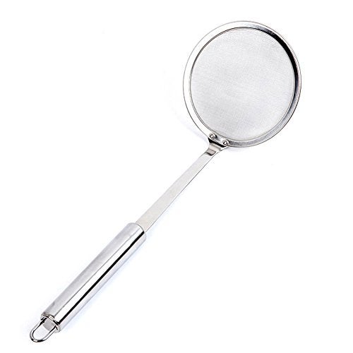 TEMCHY Hot Pot Fat Skimmer Spoon  Stainless Steel Fine Mesh Strainer for Skimming Grease and Foam