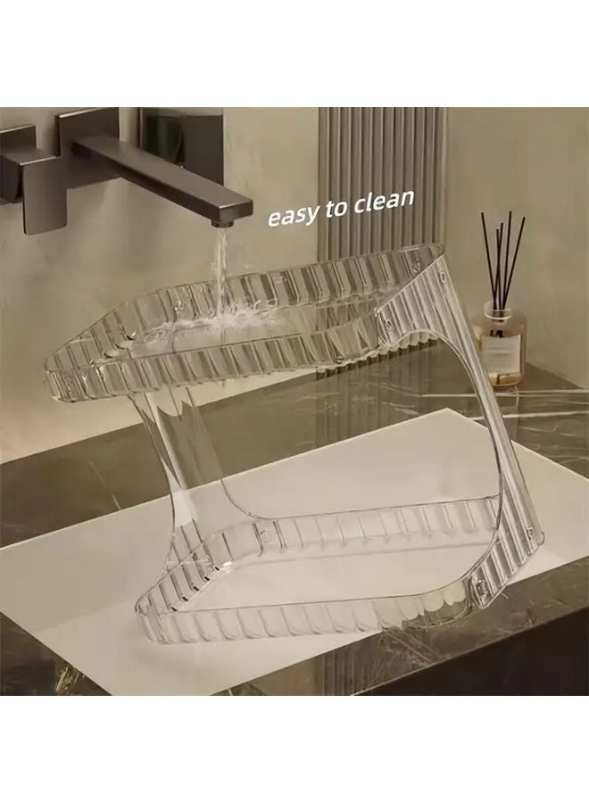 Large Capacity Transparent Cosmetic Organizer Storage Rack For Makeup Perfume Seasonings - Image 4