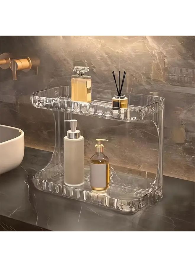 Large Capacity Transparent Cosmetic Organizer Storage Rack For Makeup Perfume Seasonings - Image 1