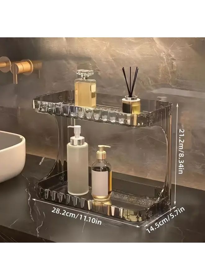 Large Capacity Transparent Cosmetic Organizer Storage Rack For Makeup Perfume Seasonings - Image 3