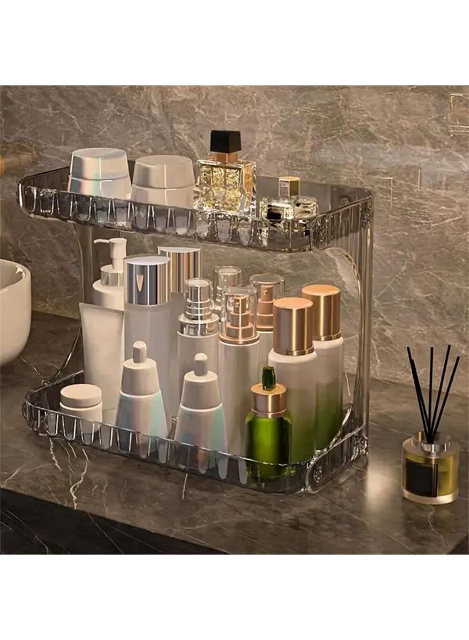 Large Capacity Transparent Cosmetic Organizer Storage Rack For Makeup Perfume Seasonings - Image 2