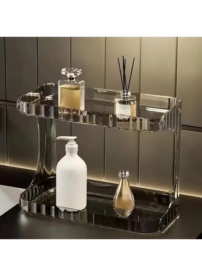 Large Capacity Transparent Cosmetic Organizer Storage Rack For Makeup Perfume Seasonings - Image 5