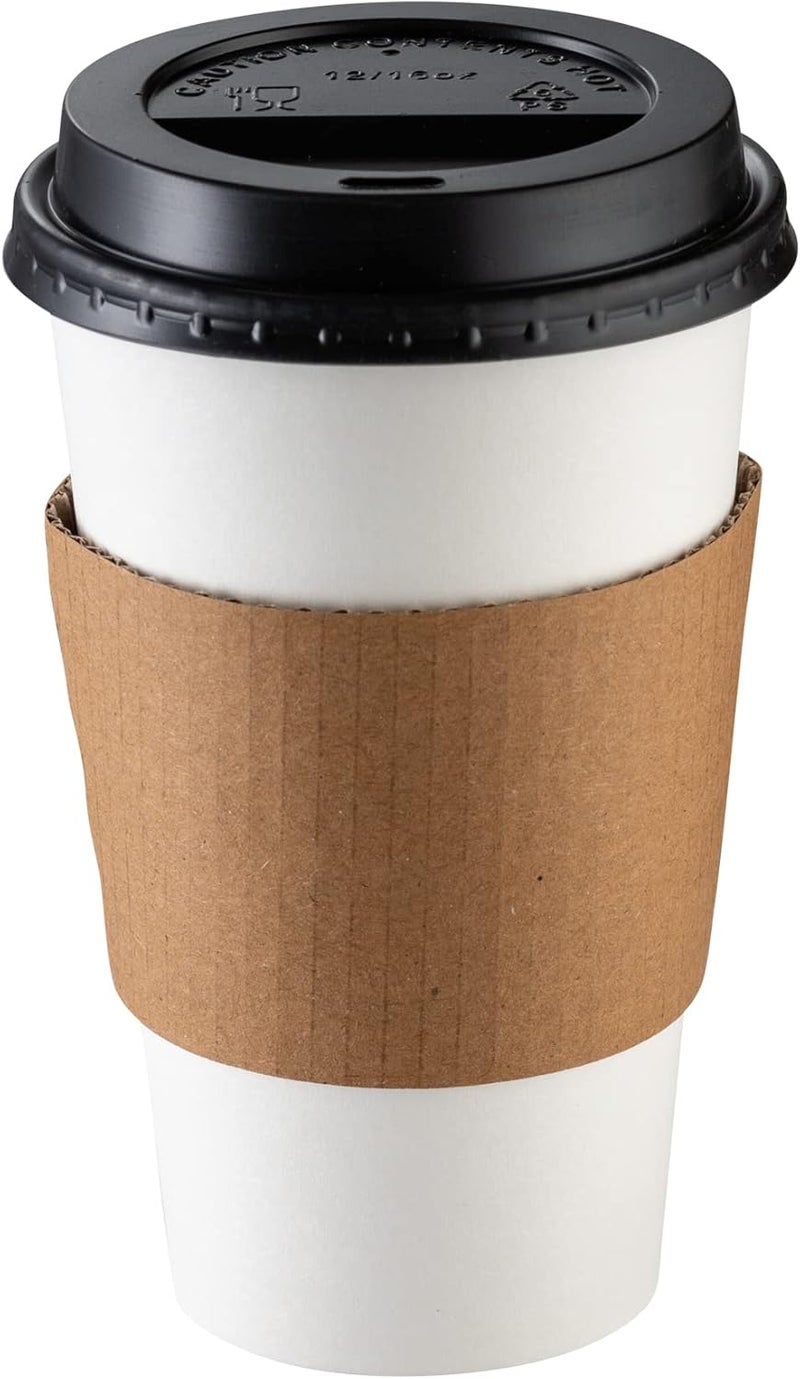 Gusto Medium weight Comfy Package [16 oz. - 100 Sets Disposable Coffee Cups with Lids and sleeves - To Go Paper Hot Cups for Travel and Office Use KSA market compliant quality - Image 2
