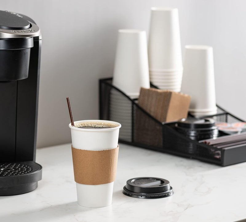 Gusto Medium weight Comfy Package [16 oz. - 100 Sets Disposable Coffee Cups with Lids and sleeves - To Go Paper Hot Cups for Travel and Office Use KSA market compliant quality - Image 5