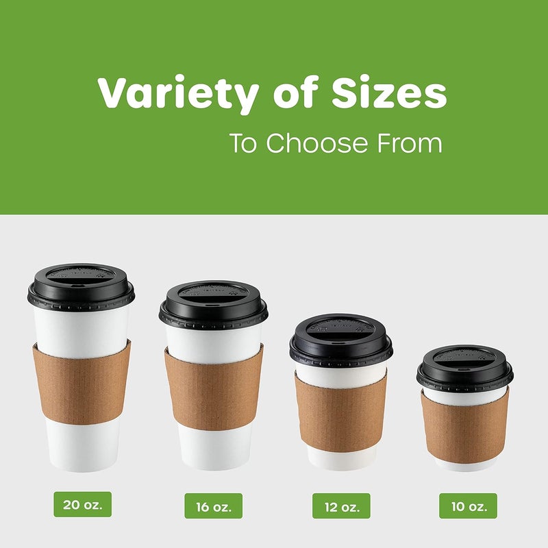 Gusto Medium weight Comfy Package [16 oz. - 100 Sets Disposable Coffee Cups with Lids and sleeves - To Go Paper Hot Cups for Travel and Office Use KSA market compliant quality - Image 3