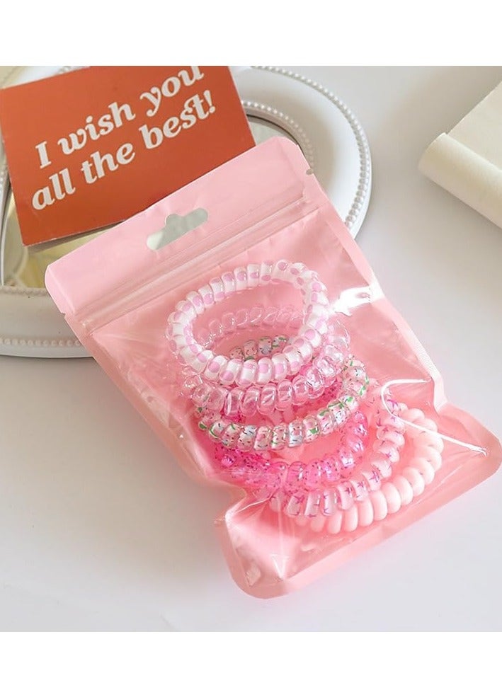 18 قطعة (عبوة من 3) ربطات شعر حلزونية لا أثر لها، شريط شعر مرن مع قبضة قوية، ربطات شعر ملفوفة ملونة، ربطات شعر مرنة لا أثر لها، ربطات شعر سلك الهاتف، للنساء والفتيات - Image 4